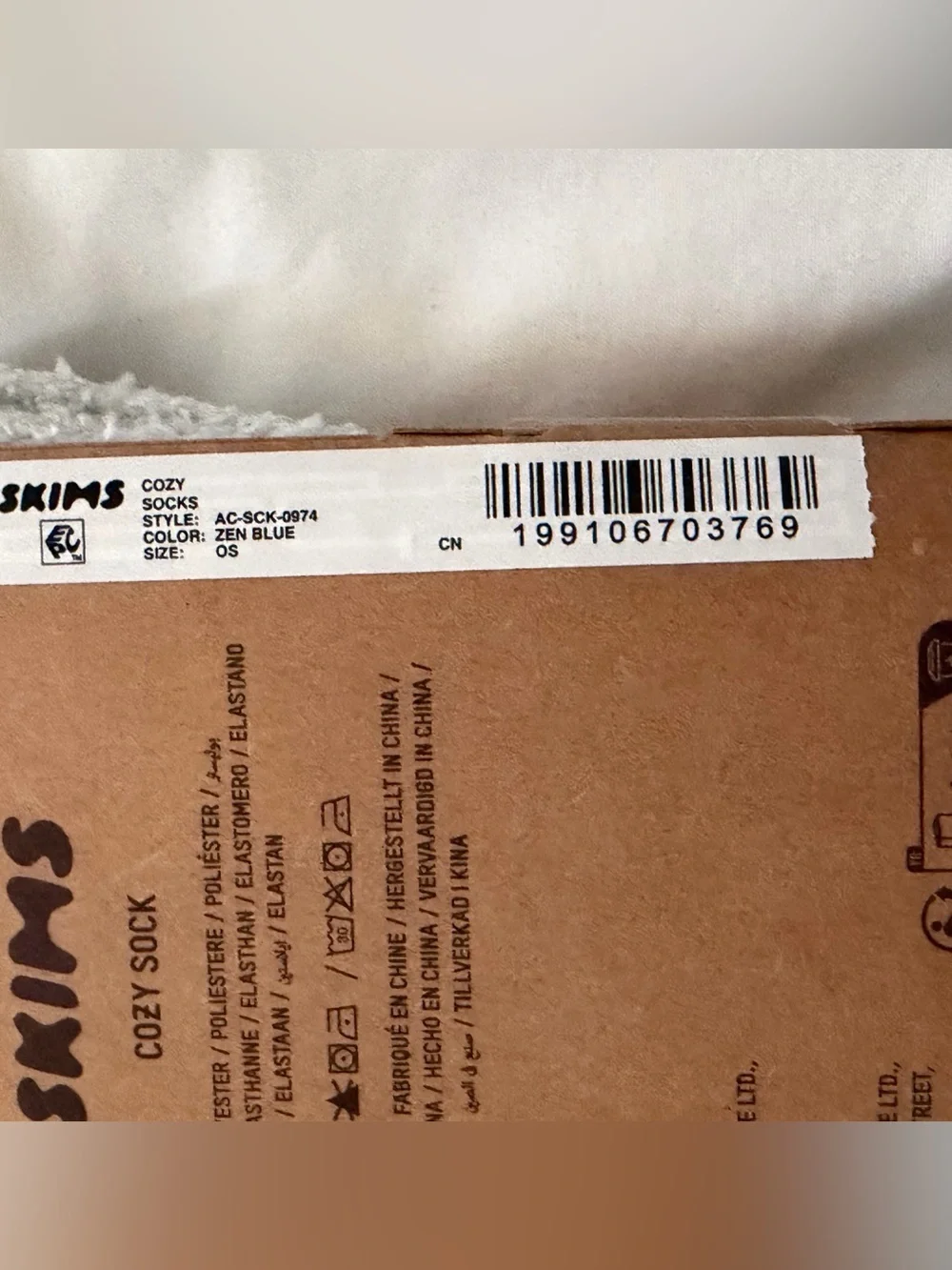 Skims Zen Blue Cozy Socks One Size New in Package